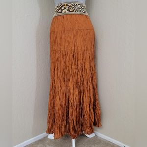 KENAR Maxi Skirt Full Swing Hippie  Gypsy Boho Brown Sz 6